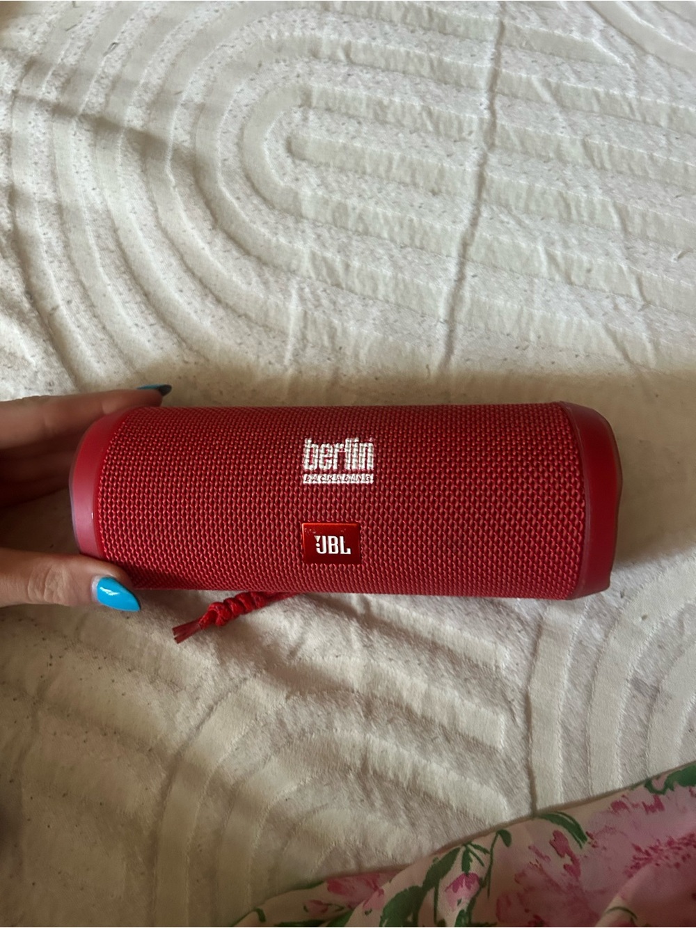 JBL Red Portable Bluetooth Speaker with Carry Strap